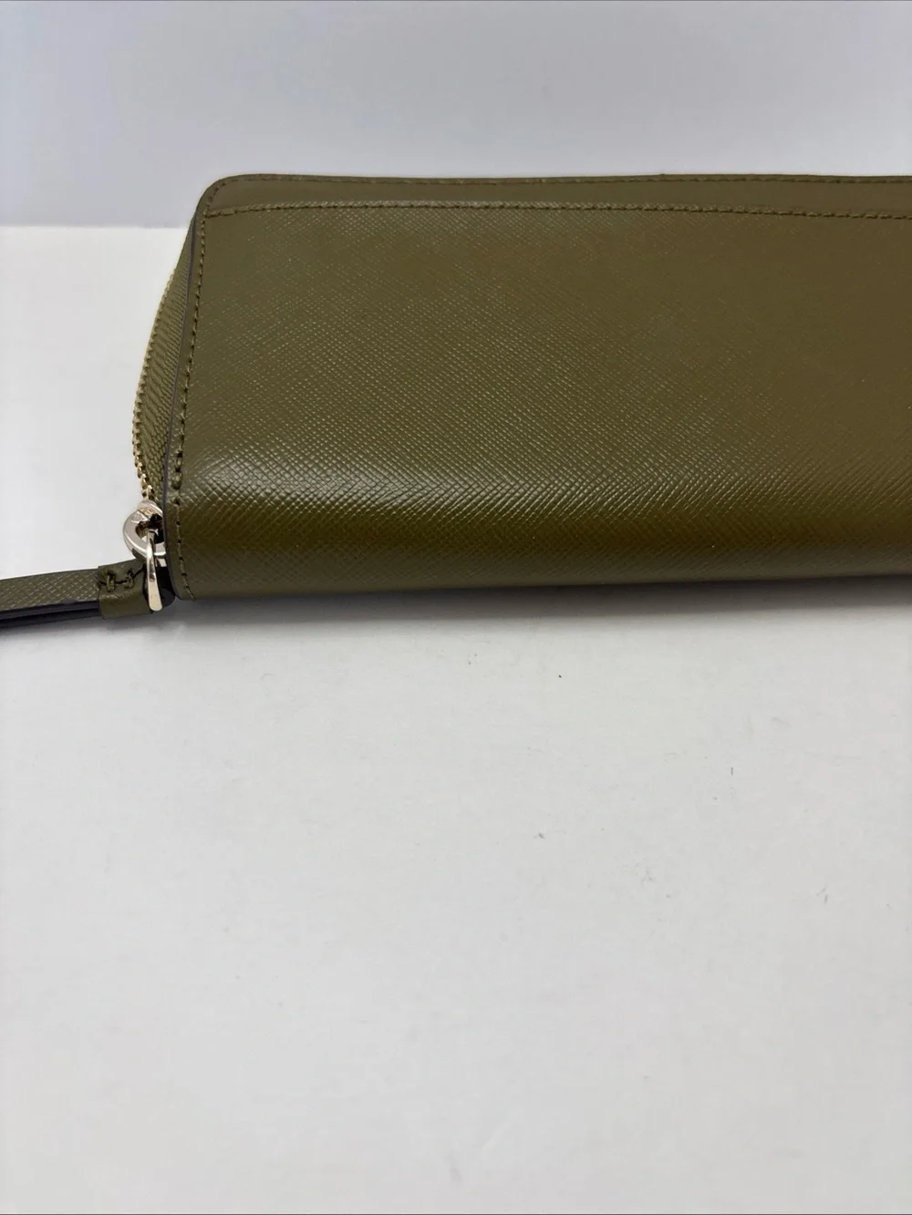 kate spade New York moss green Zip-Around Leather Wallet